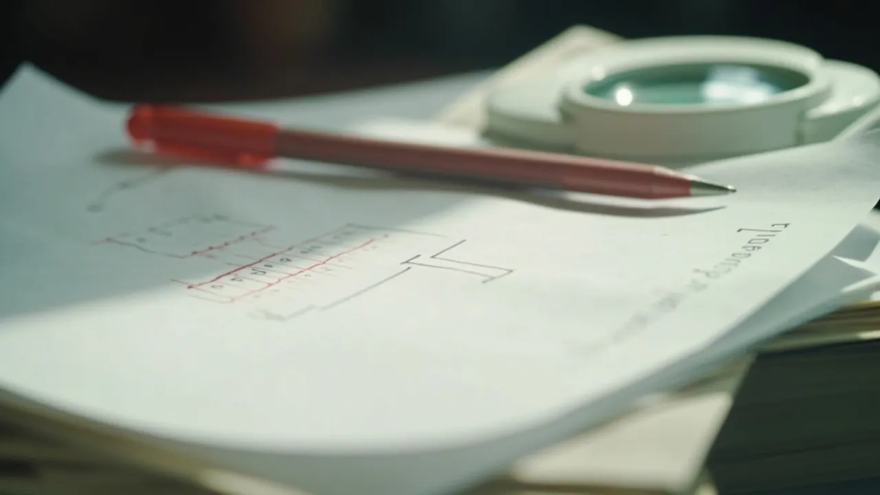 Printed proofs with a red correction pen and a tally chart