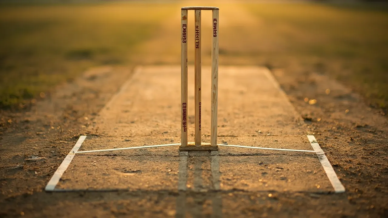 Chepauk-style spin-friendly pitch from above the bowler's end